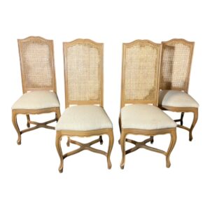 Set di n.4 sedie in rovere naturale e paglia di Vienna