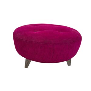Pouf sgabello in stoffa viola Capitonnè vintage
